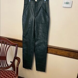 Woman’s Green Leather Pants